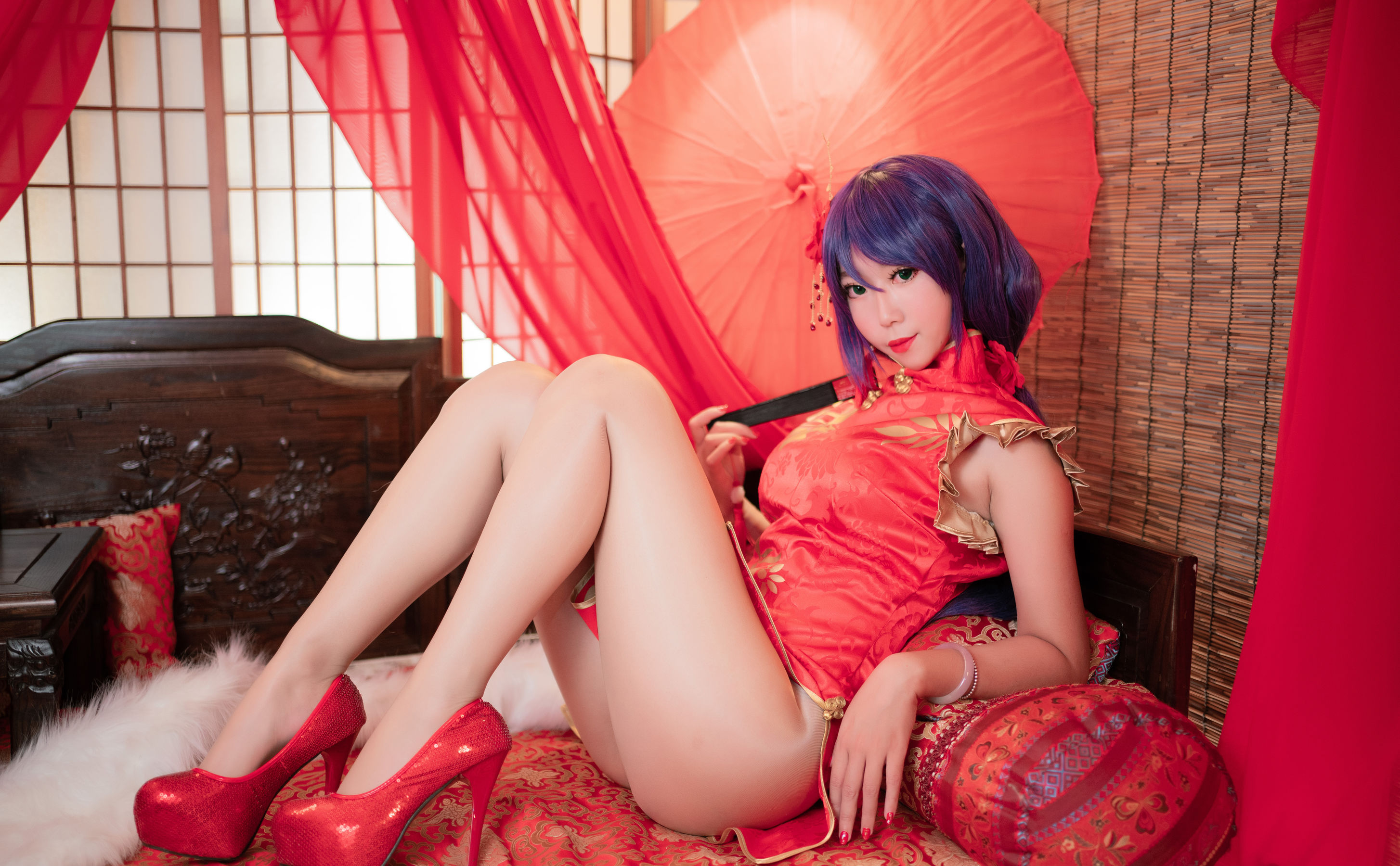 [Cosplay Photo] Anime blogger Money Leng Leng - Kaohsiung Red Cheongsam Page 3 No.9f82f0