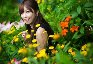 Deusa sul-coreana Lee Erhui "Tiro ao ar livre série linda saia longa"